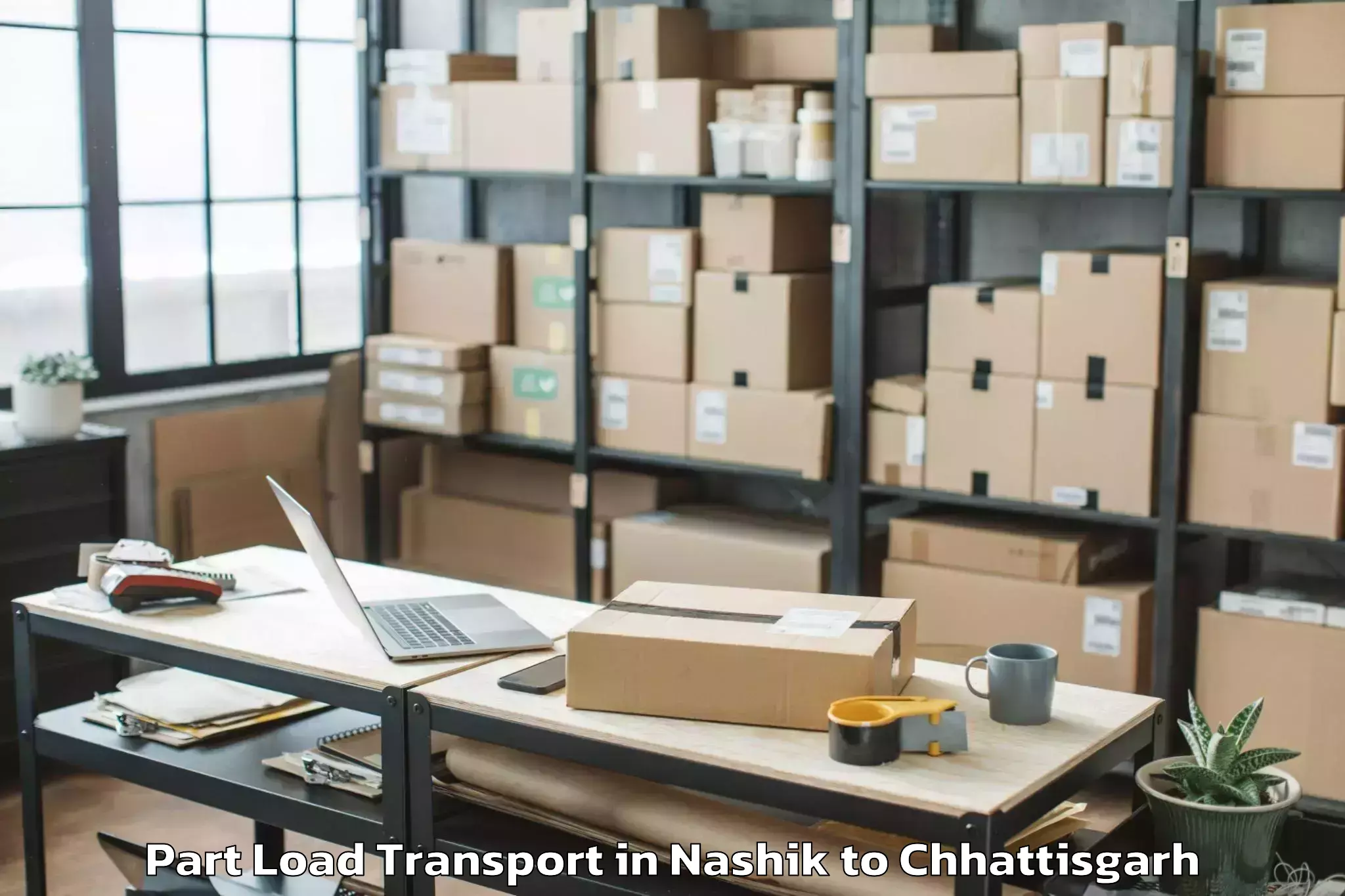 Book Nashik to Icfai University Raipur Durg Part Load Transport Online